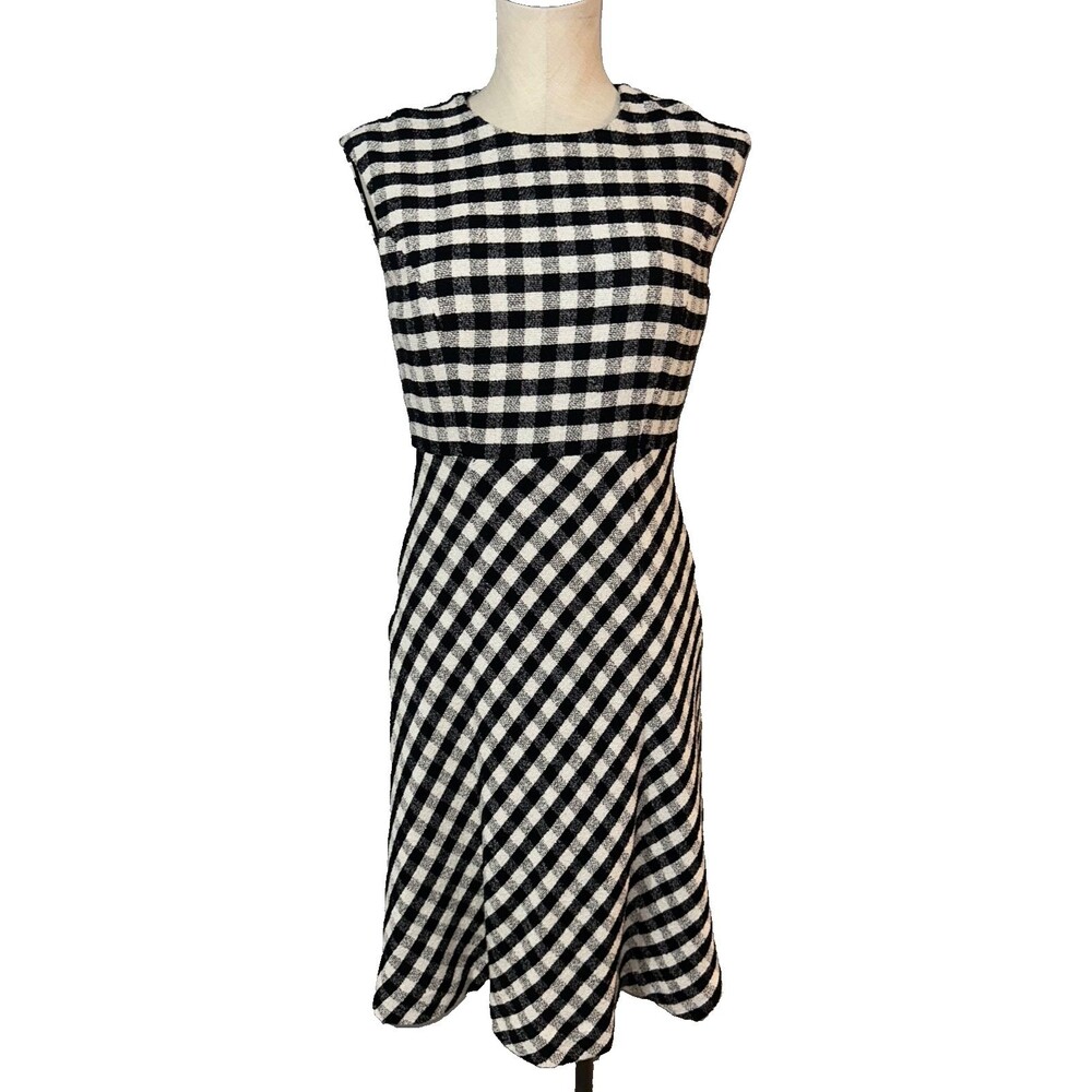 Brooks Brothers Women's Gingham Boucle Dress size 4 Sleeveless Career Elegant - Picture 2 of 11